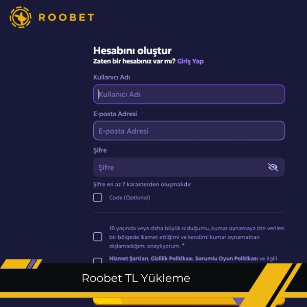 Roobet TL yükleme